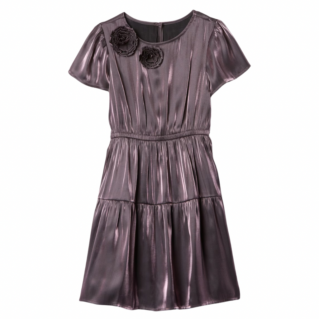 Kids Sateen Dress - Purple Orchard