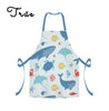 Children's apron with ocean-themed design on a white background