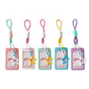 Five colorful keychains with star-shaped ends on a white background