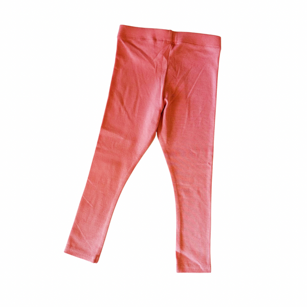 A pair of dark pink leggings for children, displayed against a white background.
