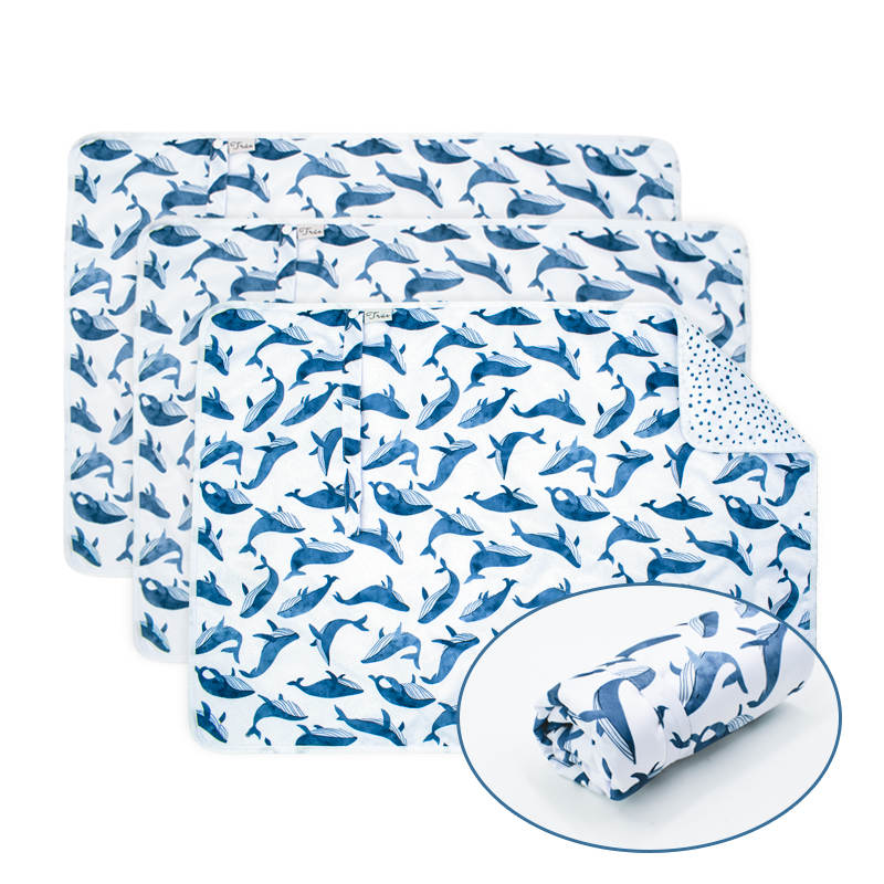 Waterproof Changing Mat in a Whale printed theme