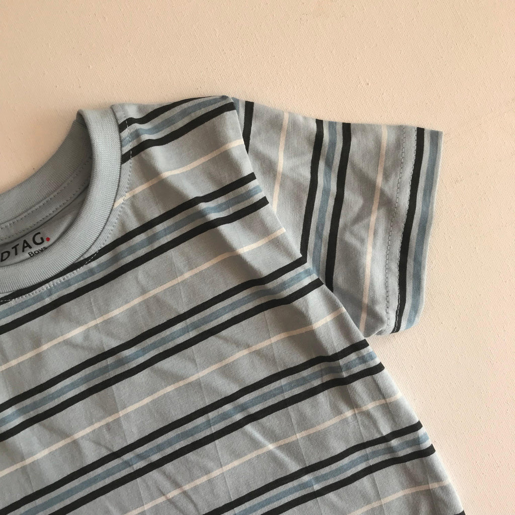 Boys Cotton T-Shirt - Blue Stripe