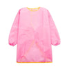 A long sleeve apron in light pink color, designed for children.