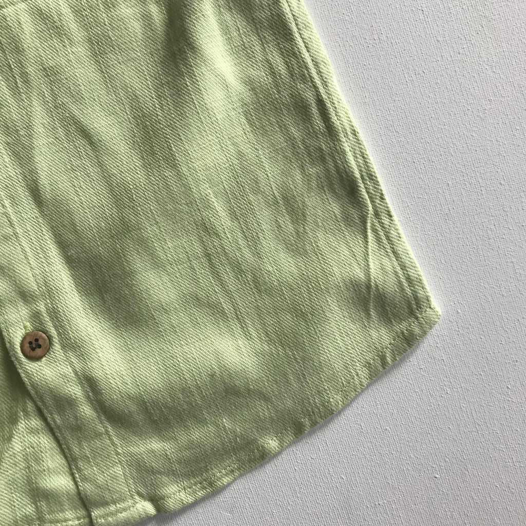 Boys - Green Linen Shirt